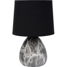 Dekoracyjna Lampa stołowa ceramiczna z abażurem Marmo czarna Lucide do sypialni i salonu