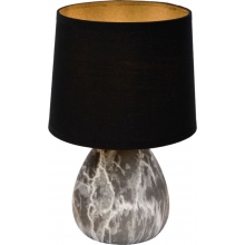 Dekoracyjna Lampa stołowa ceramiczna z abażurem Marmo czarna Lucide do sypialni i salonu