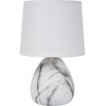 Dekoracyjna Lampa stołowa ceramiczna z abażurem Marmo biała Lucide do sypialni i salonu
