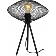 Dekoracyjna Lampa stołowa trójnóg ażurowy Mesh czarna Lucide do sypialni i salonu