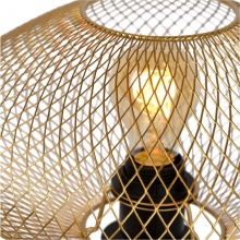 Dekoracyjna Lampa stołowa trójnóg ażurowy Mesh złoty mat Lucide do sypialni i salonu