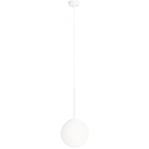 Designerska Lampa wisząca szklana kula Bosso Mini 20 biała Aldex do jadalni i salonu