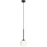 Designerska Lampa wisząca szklana kula Bosso Mini 14 czarna Aldex do jadalni i salonu