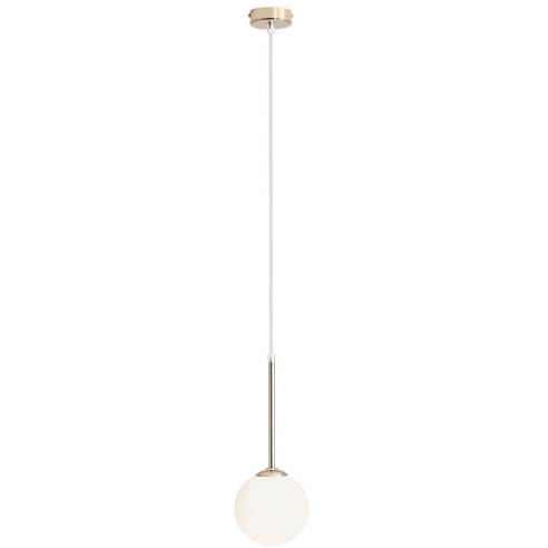 Designerska Lampa wisząca szklana kula Bosso Mini 14 złota Aldex do jadalni i salonu