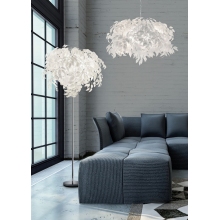 Lampa podłogowa dekoracyjna Leavy Biały/Chrom Reality do salonu i sypialni.