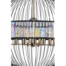 Stylowa Lampa wisząca kula glamour z kryształkami Cossini 78 czarna Auhilon do kuchni i sypialni