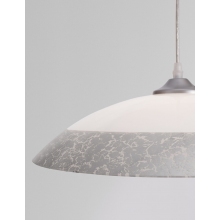 Stylowa Lampa wisząca szklana antyczna Nitbe 40 biało-srebrna do kuchni i sypialni