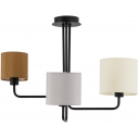 Tona black&grey&brown&beige triple semi flush ceiling lamp
