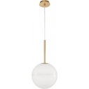 Stylowa Lampa wisząca szklana kula glamour Pekin 25 mosiądz/złoty/biały do kuchni i sypialni