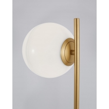 Dekoracyjna Lampa stołowa szklana kula Pekin mosiądz/złoty/biały do sypialni i salonu