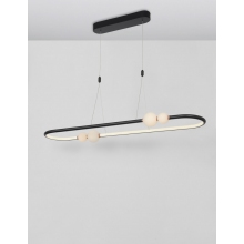 Stylowa Lampa wisząca podłużna nowoczesna Lilla 100 LED czarna do kuchni i sypialni