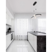 Stylowa Lampa wisząca podłużna nowoczesna Lilla 100 LED czarna do kuchni i sypialni