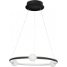 Stylowa Lampa wisząca okrągła nowoczesna Lilla 64 LED czarna do kuchni i sypialni