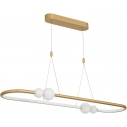 Stylowa Lampa wisząca podłużna nowoczesna Lilla 100 LED satynowe złoto do kuchni i sypialni