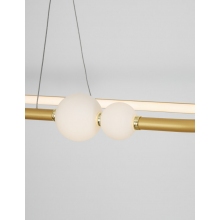 Stylowa Lampa wisząca podłużna nowoczesna Lilla 100 LED satynowe złoto do kuchni i sypialni