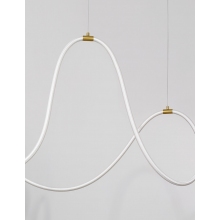 Stylowa Lampa wisząca nowoczesna Lireca 150 LED mosiądz/złoty do kuchni i sypialni