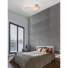 Stylowy Plafon - Kinkiet nowoczesny Lireca LED mosiądz/złoty do salonu i sypialni