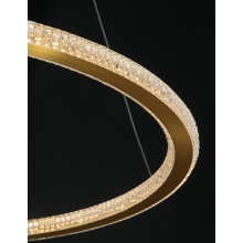 Stylowa Lampa wisząca okrągła Nolion 60 LED mosiądz/złoty do kuchni i sypialni