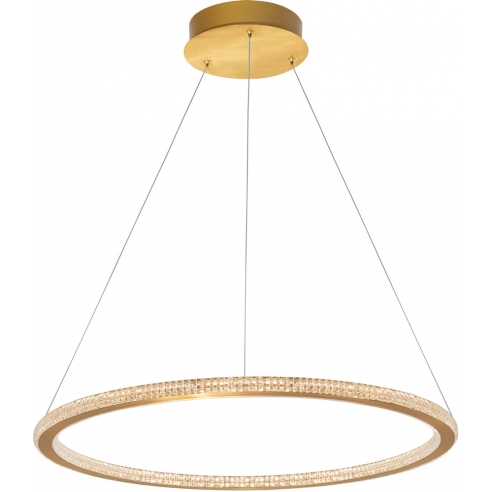 Stylowa Lampa wisząca okrągła Nolion 60 LED mosiądz/złoty do kuchni i sypialni