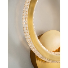 Stylowy Kinkiet glamour z kryształkami Nolion LED mosiądz/złoty do salonu i sypialni