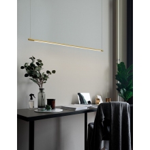 Stylowa Lampa wisząca podłużna glamour Terral 120 LED mosiądz/złoty do kuchni i sypialni