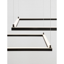 Stylowa Lampa wisząca kwadratowa Natan 100 LED czarny piaskowy do kuchni i sypialni