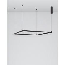 Stylowa Lampa wisząca kwadratowa Natan 100 LED czarny piaskowy do kuchni i sypialni