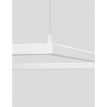 Stylowa Lampa wisząca kwadratowa Natan 75 LED biały piaskowy do salonu i jadalni