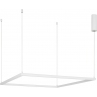 Stylowa Lampa wisząca kwadratowa Natan 100 LED biały piaskowy do salonu i jadalni