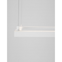 Stylowa Lampa wisząca kwadratowa Natan 100 LED biały piaskowy do salonu i jadalni