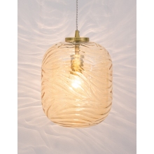 Stylowa Lampa wisząca szklana dekoracyjna Pomissio 24 mosiądz/szampański do salonu i jadalni
