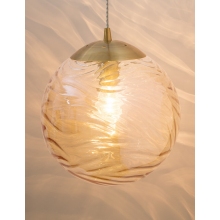 Stylowa Lampa wisząca szklana kula dekoracyjna Pomissio 30 mosiądz/szampański do salonu i jadalni