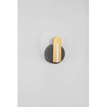 Stylowy Kinkiet okrągły nowoczesny Tengio LED czarny/złoty do przedpokoju