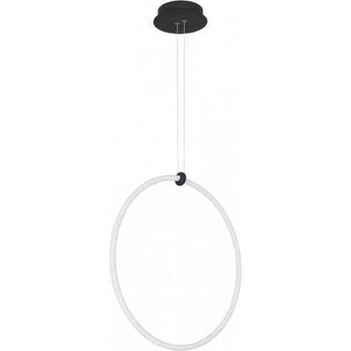 Stylowa Lampa wisząca okrągła nowoczesna Ranido 59 LED czarny piaskowy do salonu i jadalni