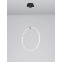 Stylowa Lampa wisząca okrągła nowoczesna Ranido 59 LED czarny piaskowy do salonu i jadalni