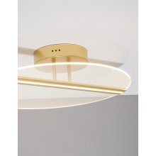 Stylowy Plafon okrągły nowoczesny Rejna 53 LED złoty do sypialni i przedpokoju