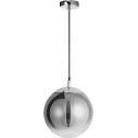 Stylowa Lampa wisząca szklana kula nowoczesna Fitzione 20 szkło dymione/chrom do salonu i jadalni