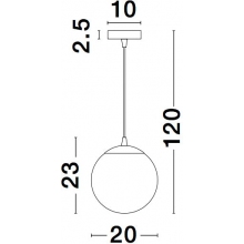 Stylowa Lampa wisząca szklana kula nowoczesna Fitzione 20 szkło dymione/chrom do salonu i jadalni
