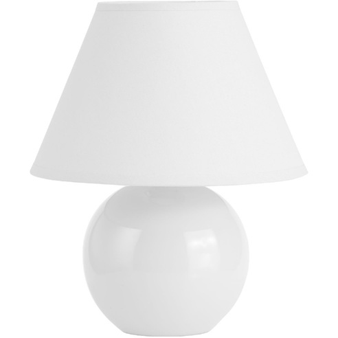 Lampa stołowa ceramiczna z abażurem Primo 20 Biała Brilliant do salonu i sypialni.