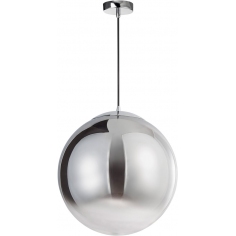 Stylowa Lampa wisząca szklana kula nowoczesna Fitzione 40 szkło dymione/chrom do salonu i jadalni