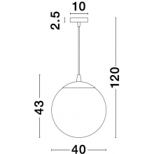 Stylowa Lampa wisząca szklana kula nowoczesna Fitzione 40 szkło dymione/chrom do salonu i jadalni
