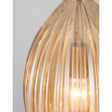 Stylowa Lampa wisząca szklana dekoracyjna Ganua 23 mosiądz/szampański do salonu i jadalni