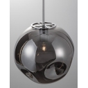 Stylowa Lampa wisząca szklana kula Naymar 30 chrom/szkło dymione do salonu i jadalni