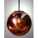 Stylowa Lampa wisząca szklana kula Naymar 30 czarny/miedź do salonu i jadalni