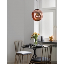 Stylowa Lampa wisząca szklana kula Naymar 30 czarny/miedź do salonu i jadalni