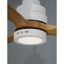Modna Lampa sufitowa/wiatrak skandynawski Bind 132 LED biały mat/dąb do salonu i jadalni