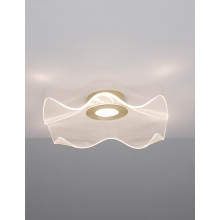 Stylowy Plafon nowoczesny Dermino 50 LED złoty do sypialni i przedpokoju