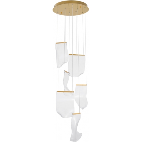 Stylowa Lampa wisząca nowoczesna Dermino 48 LED złota do salonu i jadalni