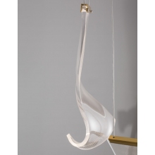 Stylowa Lampa wisząca nowoczesna Dermino 28 LED złota do salonu i jadalni