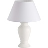 Nowoczesna Lampa stołowa ceramiczna z abażurem Donna 20 Biała Brilliant do sypialni i salonu.